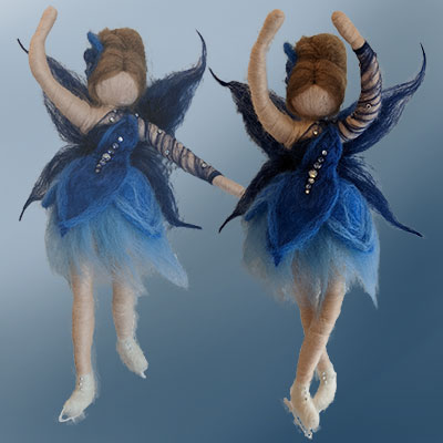 Eiskunstlauf Fee aus Filz Wolle Schlittschuh ice skating fairy needle felted