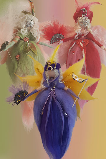 Fasnacht Fee Filz Wolle carnival fairy needle felted Venezia Venedig