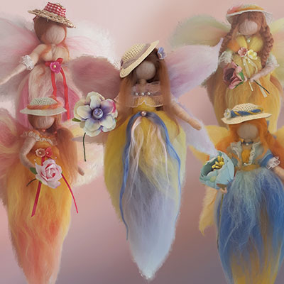 Waldorf Fee Sommer Jahreszeiten summer fairy needle felted