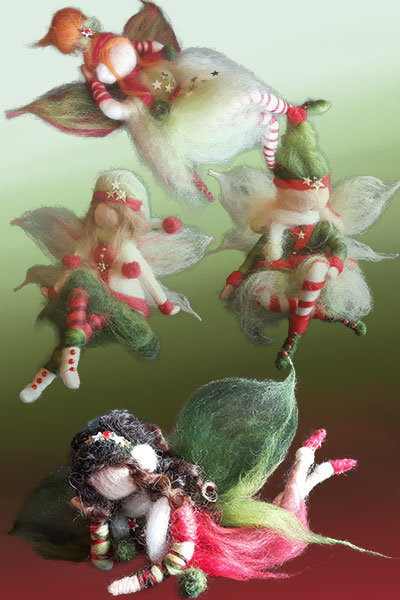 Weihnachten Fee Filz Wolle Dekoration Elfe Christmas Fairy