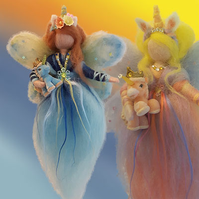 Unicorn Fairy Einhorn Fee Filz Wolle needle felted